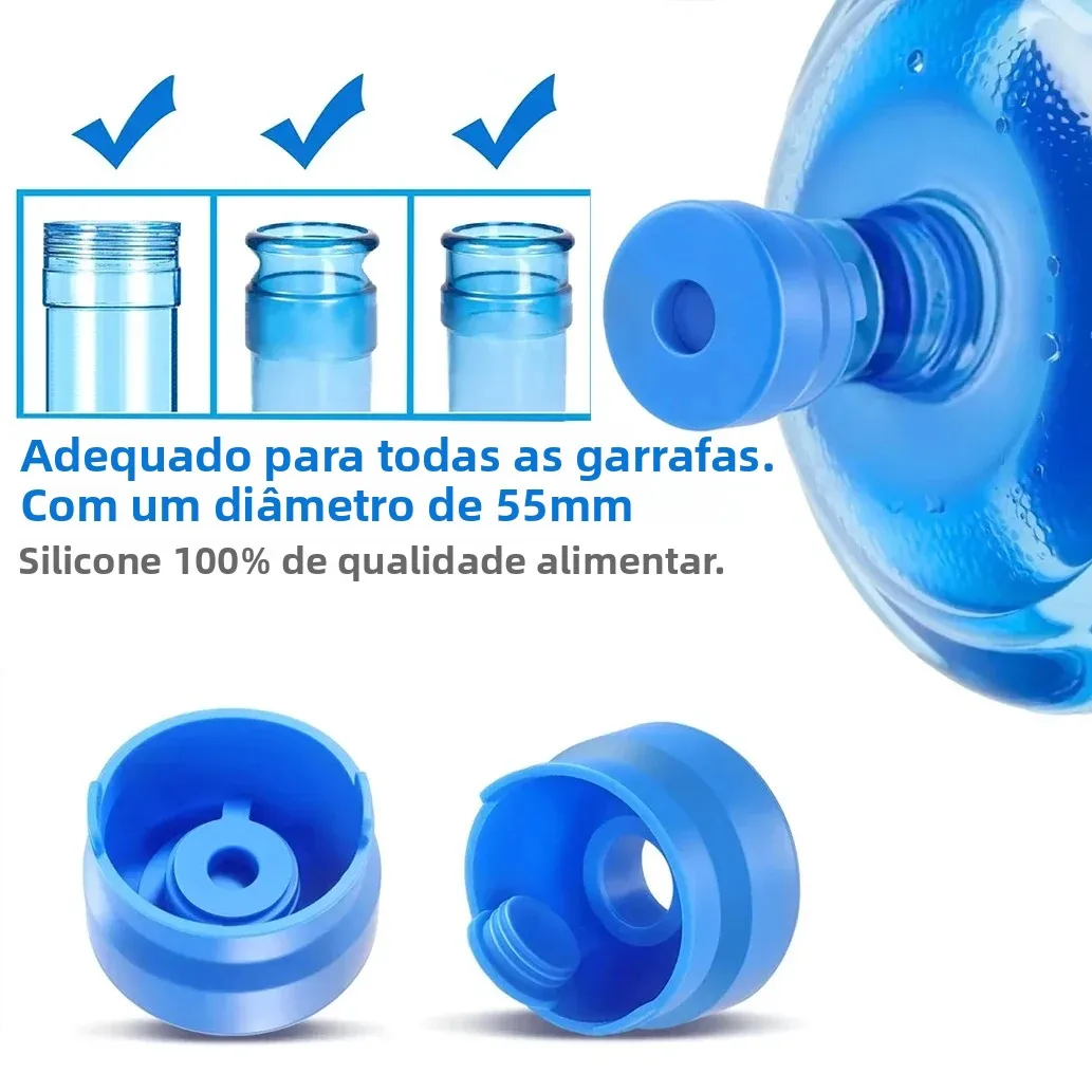 Tampa de jarro de água de 3 5 galões, reutilizável, de qualidade alimentar, 55mm, tampas de garrafa de água, tampa de substituição de silicone, anti respingo
