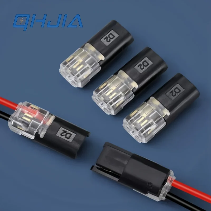2-Pin Plug Docking Electrical Connector, Quick Connect & Fast Install LED Wire Cable for Home, Industrial & Automotive Use