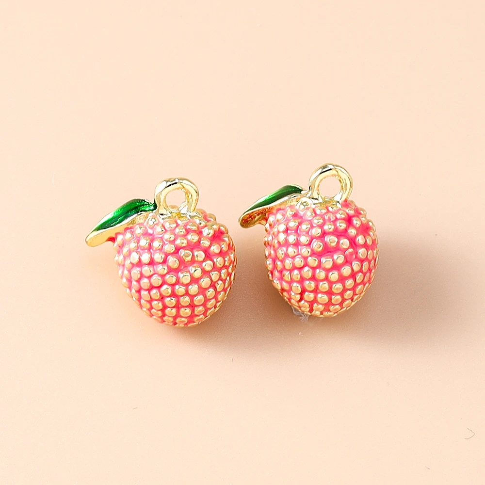 Leslie 5 Stück Niedliche Mini-Fruchtanhänger Apfel Banane Zitrone Traube Charm-Perlen für Marken-Sterlingsilber-Armbänder Schmuckherstellung DIY – Detail 11