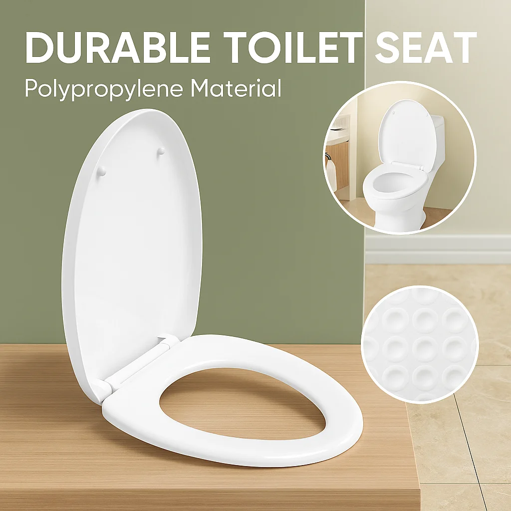 

Family Toilet Lid, Quiet Close Technology, Durable Toilet Seat for Household Bathroom