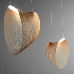 Lámpara colgante de diseño para el hogar, candelabro artístico de madera para dormitorio, cocina, isla, sala de estar creativa, decoración de restaurante, luz colgante