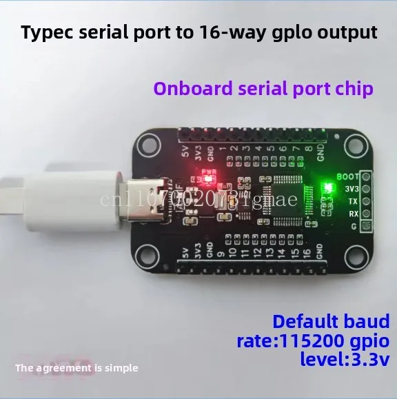 USB to 16 GPIO output, input PWM serial port to 16 GPIO 3.3V 5V level