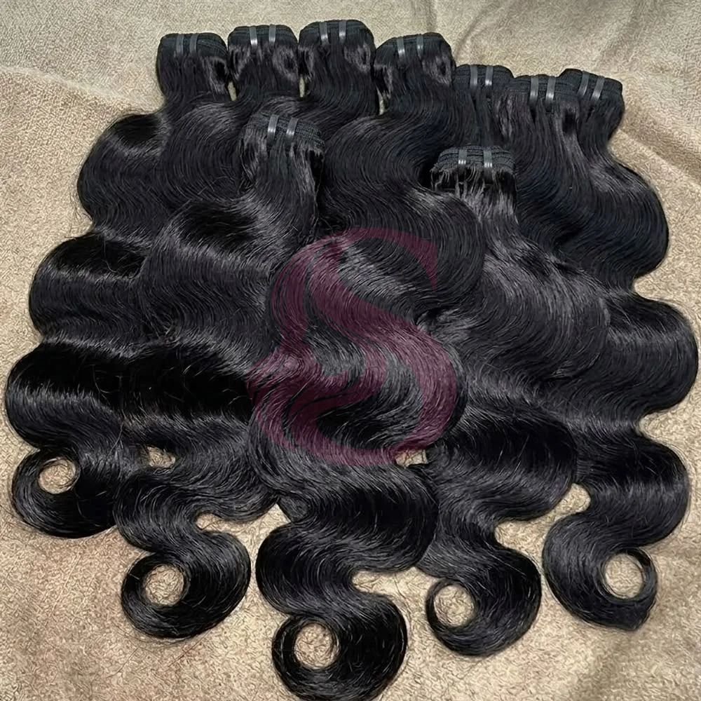  Smilegirl Extensions de Cheveux Humains Body Wave, 3/4/5 Paquets de Cheveux Humains Vierge Brésiliens Water Weave, 100% Cheveux Naturels