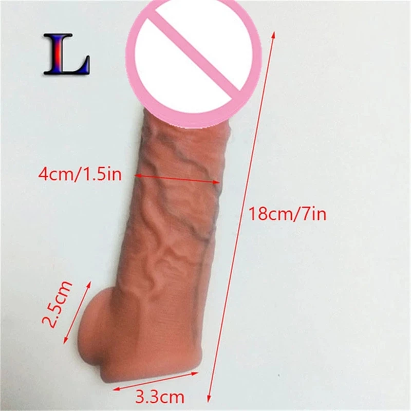 Sex Shop Penis Sleeve Big Cock Reusable Condom Delay Ejaculation Penis Sleeve Dick Male Dildo Enlargers Sex Toy For Men