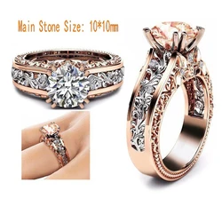 Rose Gold Stainless Steel Ring For Women Fashion Trend Zircon Finger Ring Female Party Engagement Jewelry