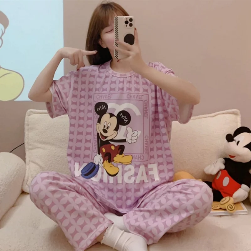 Ensemble de pyjama imprimé trois pièces pour femmes, vêtements d'intérieur pour filles mignonnes