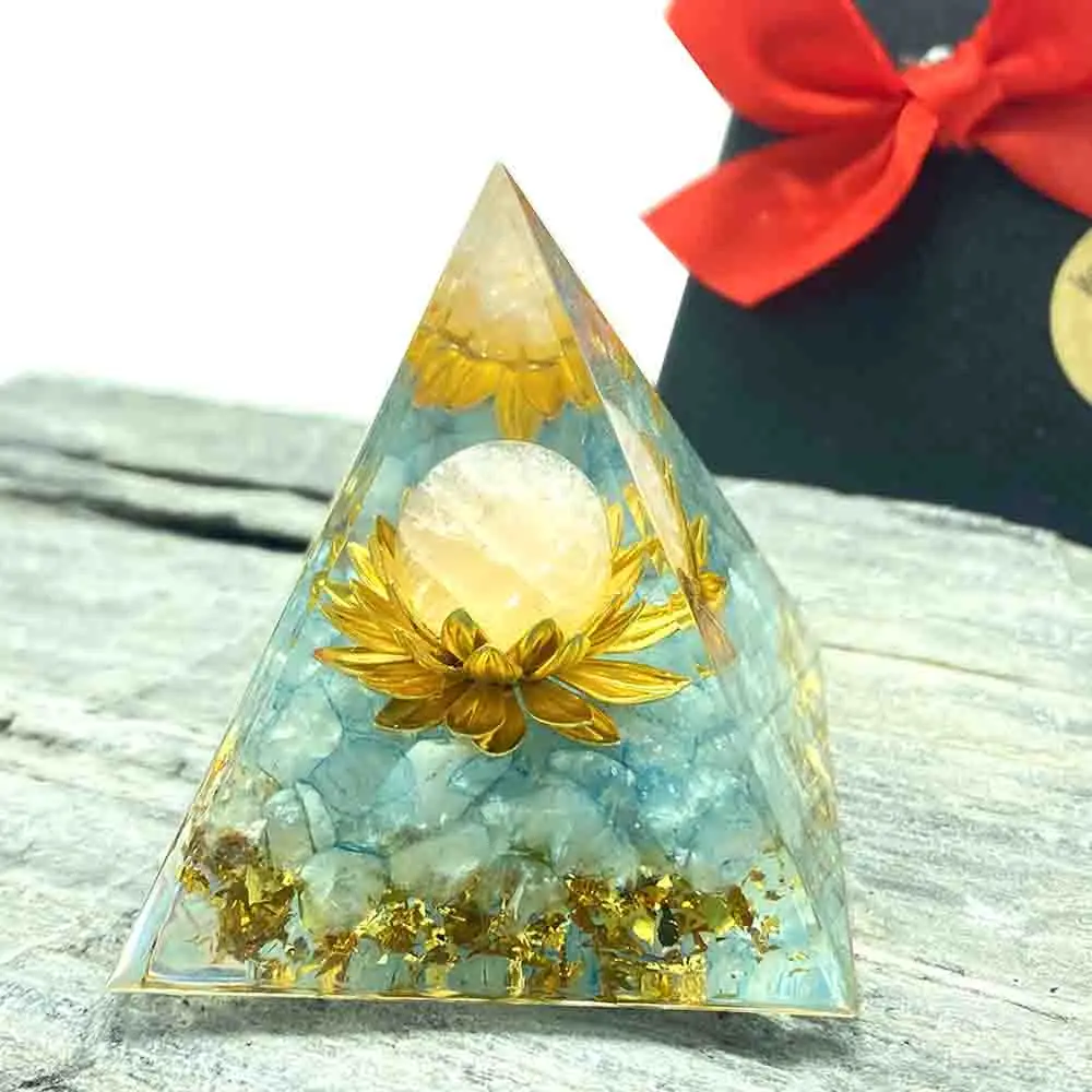 

Gravel From Aquamarine Orgonite Pyramid Healing Crystal Energy Orgone Emf Protection Meditation Tool Yoga Quartz Crafts