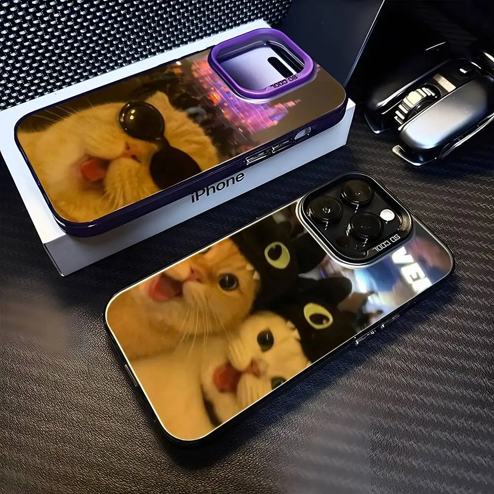 

Cat takes A Selfie At A Scenic Spot Phone Case For iPhone 16,15,14,13,12,11,Mini,Pro,MAX Purple Matte Shockproof Cover