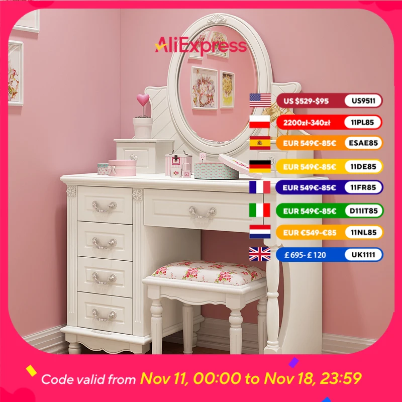 

Vanity Stool Dressing Table Essentials Luxury Kawaii White Dressing Table Storage Organizer Mesa Maquillaje Home Furniture