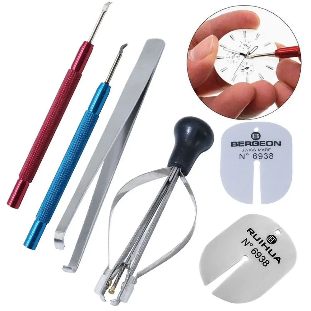 Steel Watch Dial Pointer Remover Watch Repair Tool Sets Watch Needles Picker Lifter Fitting Hands Remover Presser for Watchmaker