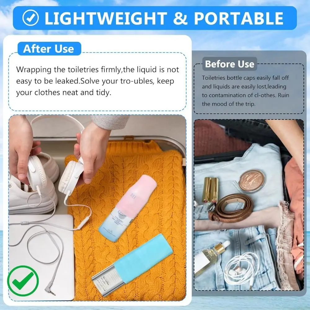 

Elastic Sleeves Travel Silicone Bottle Covers Leak Proof Leak Locks Travel Silicone Sleeves Leak-proof Protective Silicone