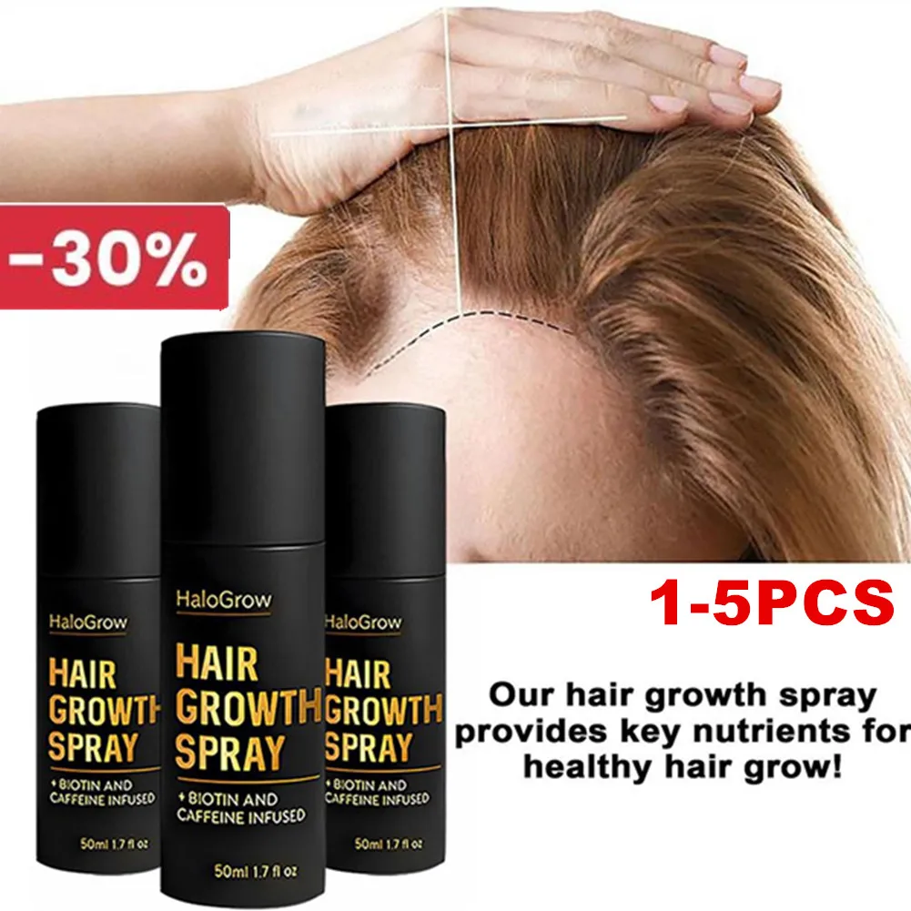 

1-5 шт. 50 мл спрей для роста волос, наполненный биотином и кофейном, спрей для ухода за утолщенными волосами, восстанавливает повреждение, утолщают волосы, не раздратируется