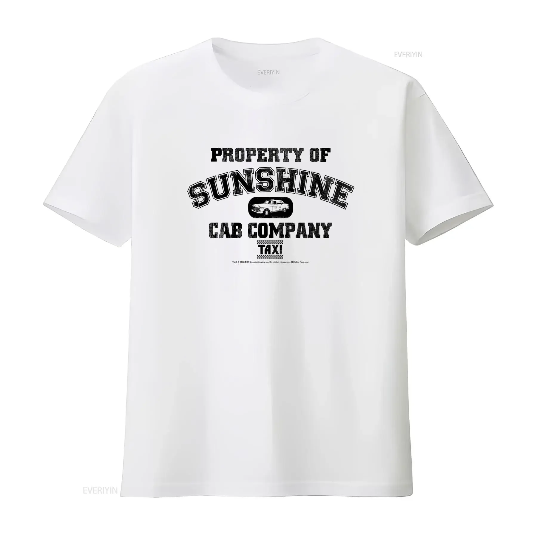Taxi Property Of Sunshine Cab Company T Shirt Mens Licensed Classic TV Show Sporty Gray vintage Washed Comfortable graphic