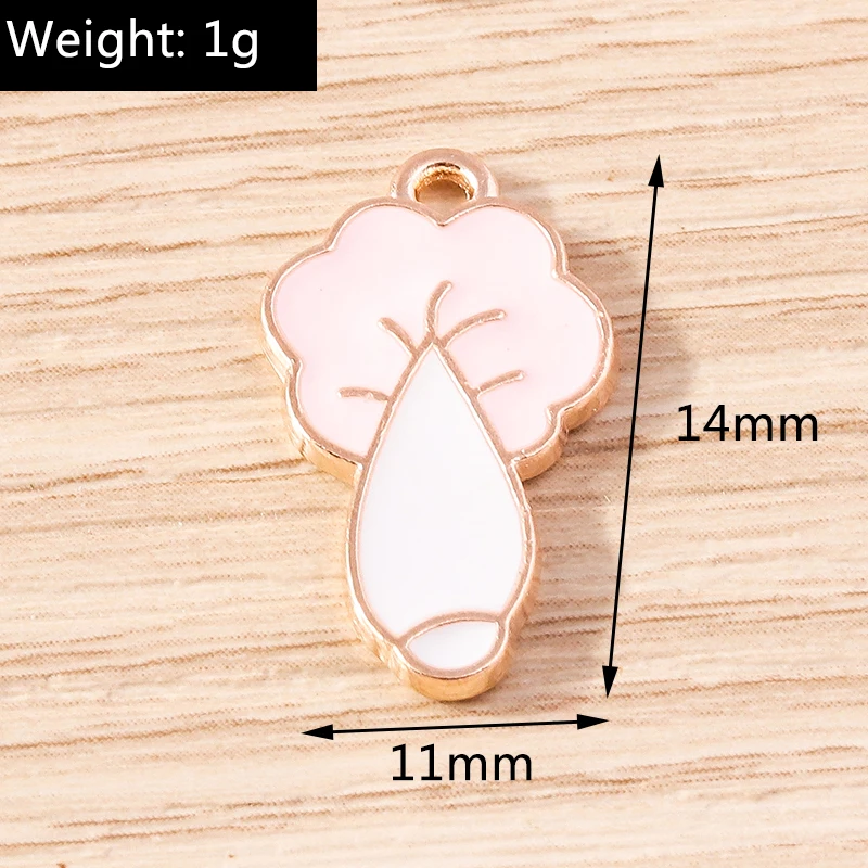 10 Stück niedliche, gemischte Emaille-Anhänger in Form von Orangen und Pilzen zum Basteln von Ohrringen, Halsketten, Armbändern und anderen DIY-Schmuckstücken. – Detail 7