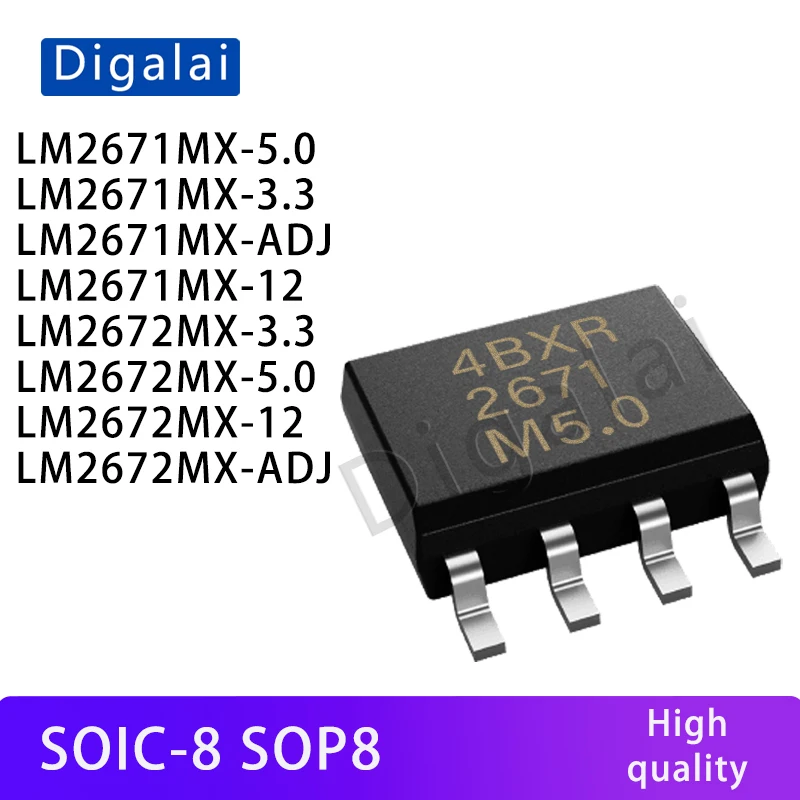 

LM2671MX-5.0 LM2671MX-3.3 LM2671MX-ADJ LM2671MX-12 LM2672MX-3.3 LM2672MX-5.0 LM2672MX-12 LM2672MX-ADJ SOIC-8 DC-DC power chip
