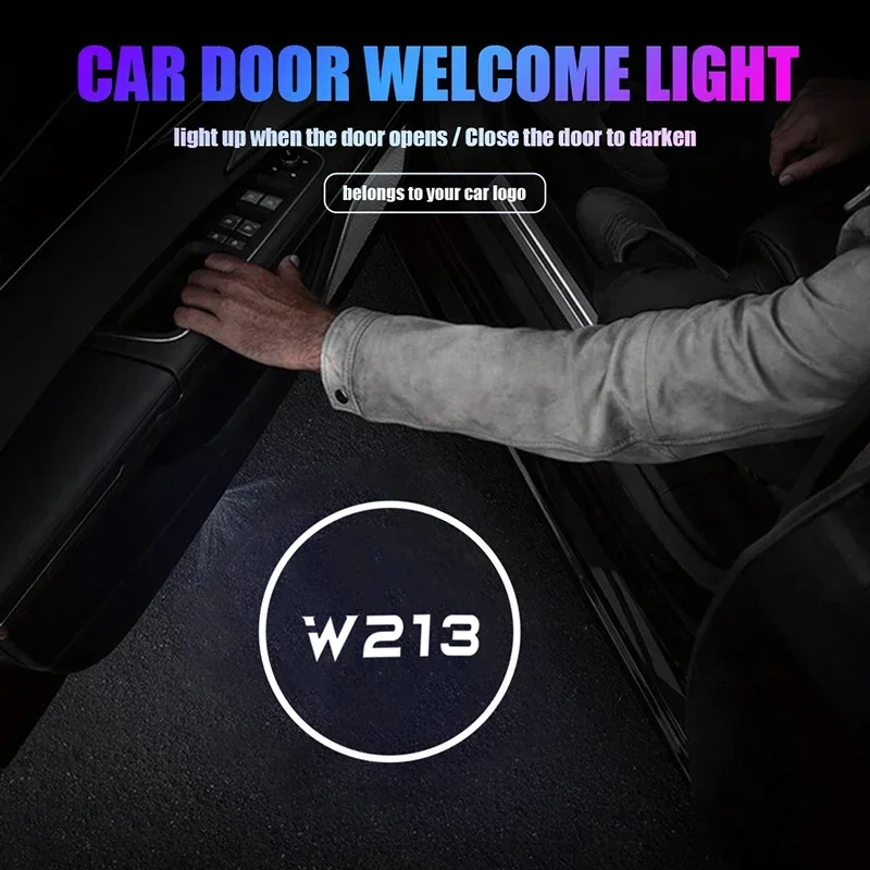 2PCS LED Car Door Welcome Ghost Shadow Courtesy Emblem Projector Lamps for Mercedes Benz E Class W213 2010‑2023 Auto Accessories
