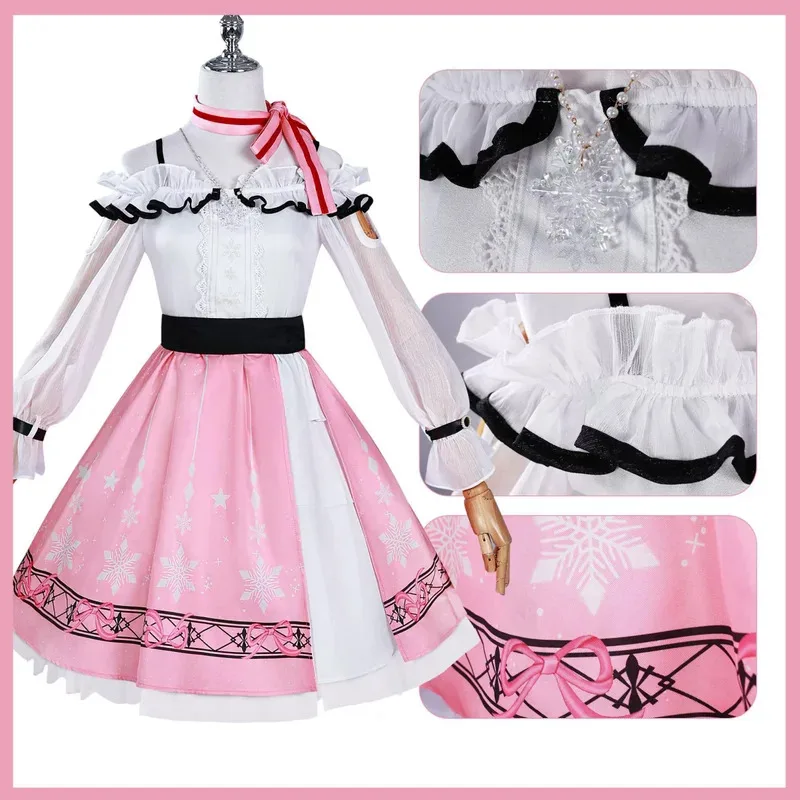Disfraz de Cosplay CyGame Nikki, peluca de Anime Infinity Nikki, vestido rosa dulce de Lolita, bonito traje de fiesta de Halloween para mujer, traje de falda