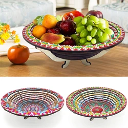 Fai da te pittura diamante piatto cena Mandala piatto di frutta casa tavolo da pranzo cucina piatto decorativo stoviglie ricamo diamante