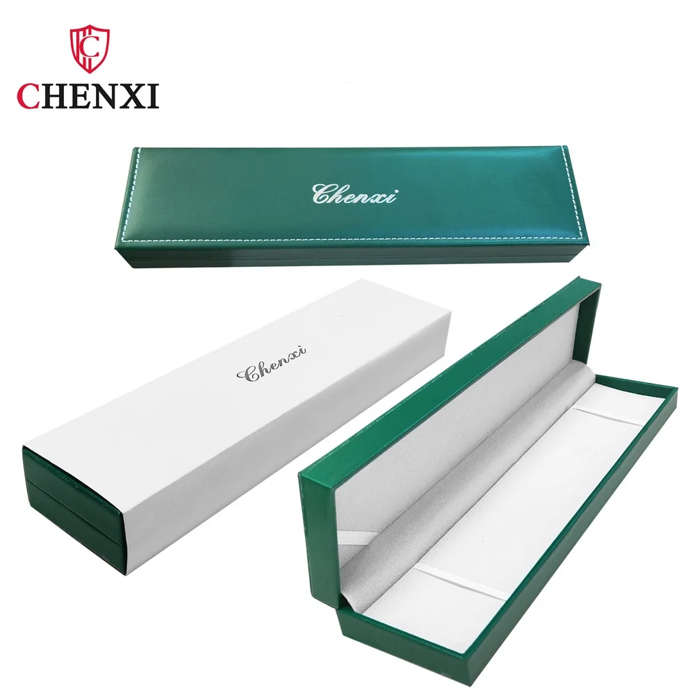 CHENXI Gift Paper Watch Box with Pillow Wristwatch Display Green Blue Case Organizer for Men Women Clamshell watch case