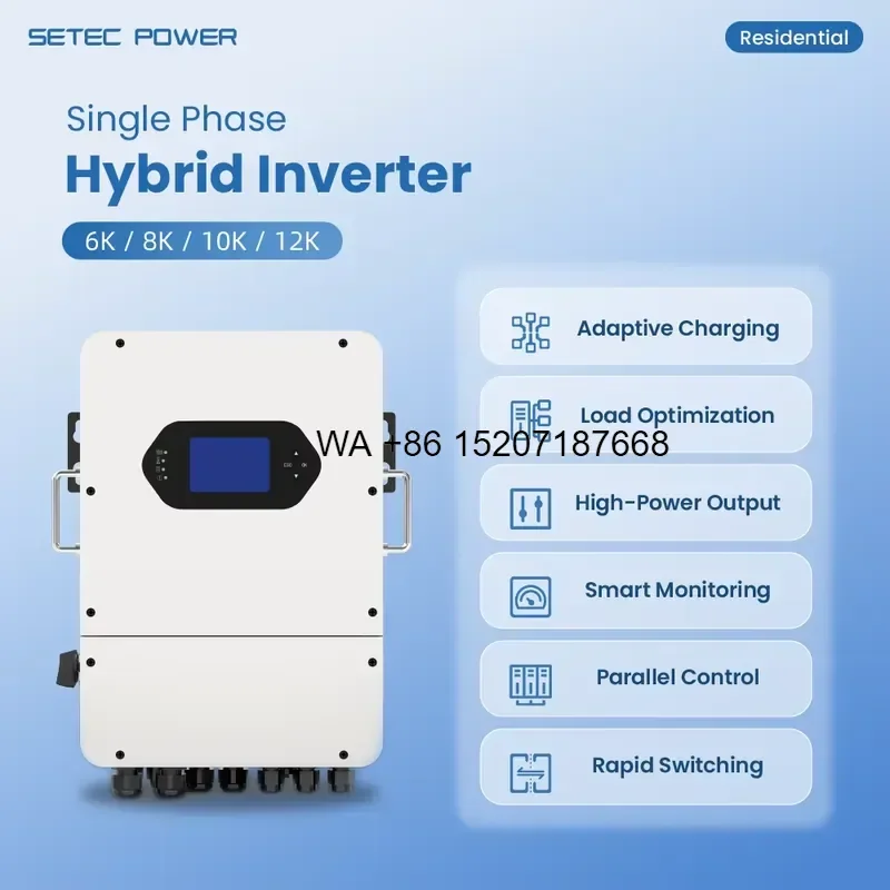 Wmwmnu 8kW Hybrid Solar Inverter Single Phase Residential Energy Storage Inverter with WiFi