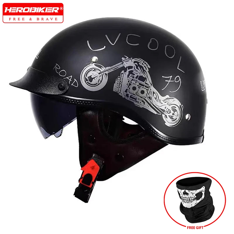 

3C-certified Motorcycle Retro Helmet Universal Ladle Helmet Men's And Women's Personalized Motorcycle Summer Half Helmet