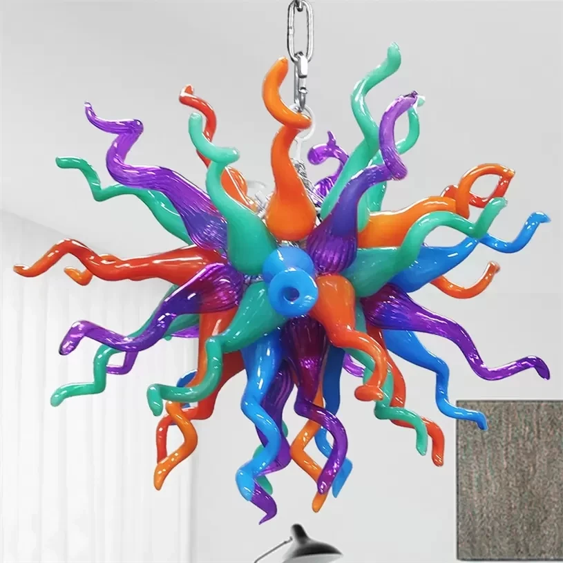 Customizável Classe Hanging Glass Chandelier, Iluminação LED, Decoração Sala, Hotel Design, Novo