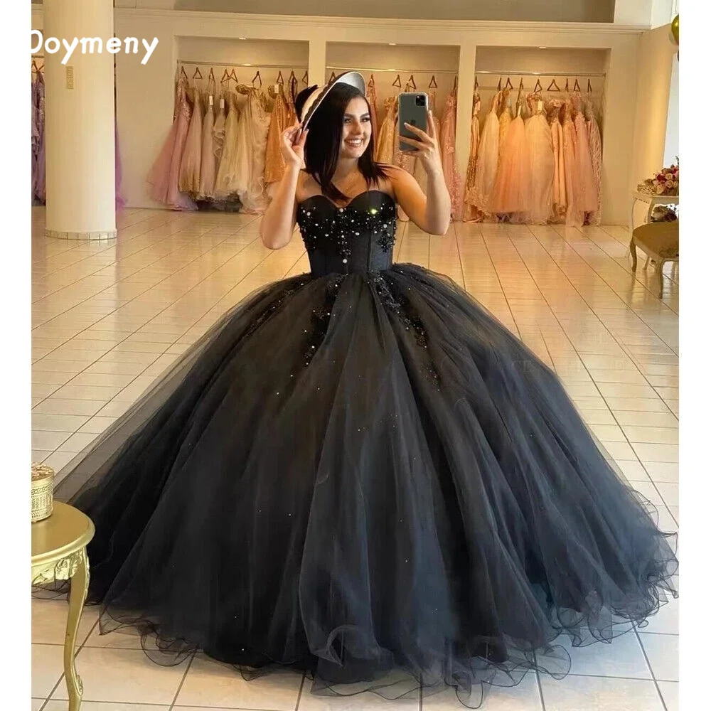 Doymeny-vestidos de quinceañera con cuentas y apliques, vestido de baile hasta el suelo, dulce 16, 15