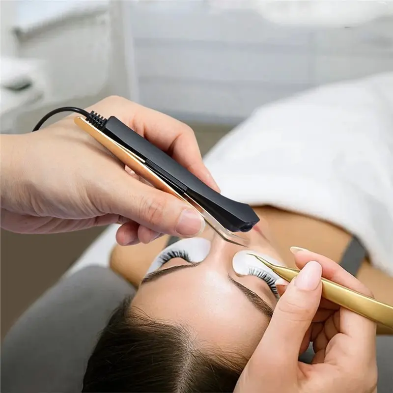 AB41-Uv Lash Light For Eyelash Extensions Glue Curing Lamp With Foot Pedal Portable Wrist Uv Led Light EU Plug