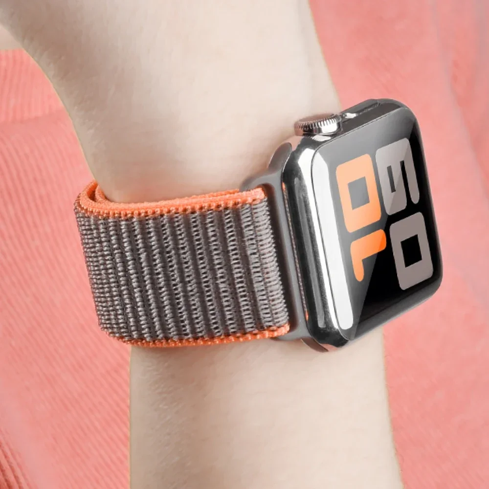 Correa de nailon para Apple Watch Ultra 2, 10, 9, 8, 7, 46mm, 45mm, 41mm, pulsera transpirable cómoda para 6, 5, 4, SE/2, 44mm, 42mm, 40mm