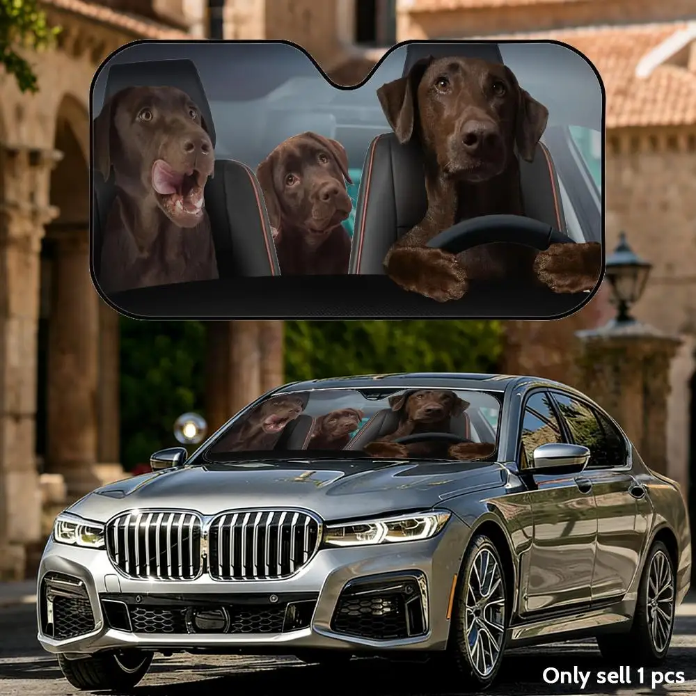

Black Labrador Sun Visor Foldable Universal Car Windshield Sun Shade UV Protection Heat Insulation Foldable Cover