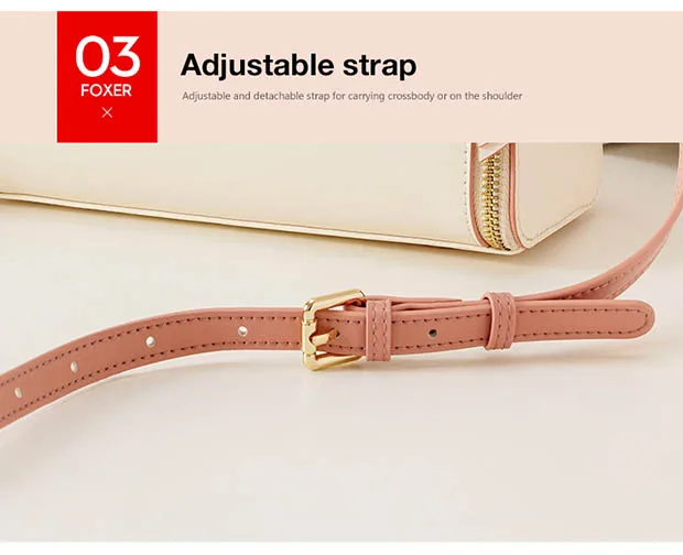 FOXER Split Leather Shoulder Bag Women Top Handle Handbag Female Large Capacity Tote Bag Simple Luxury Crossbody Purse