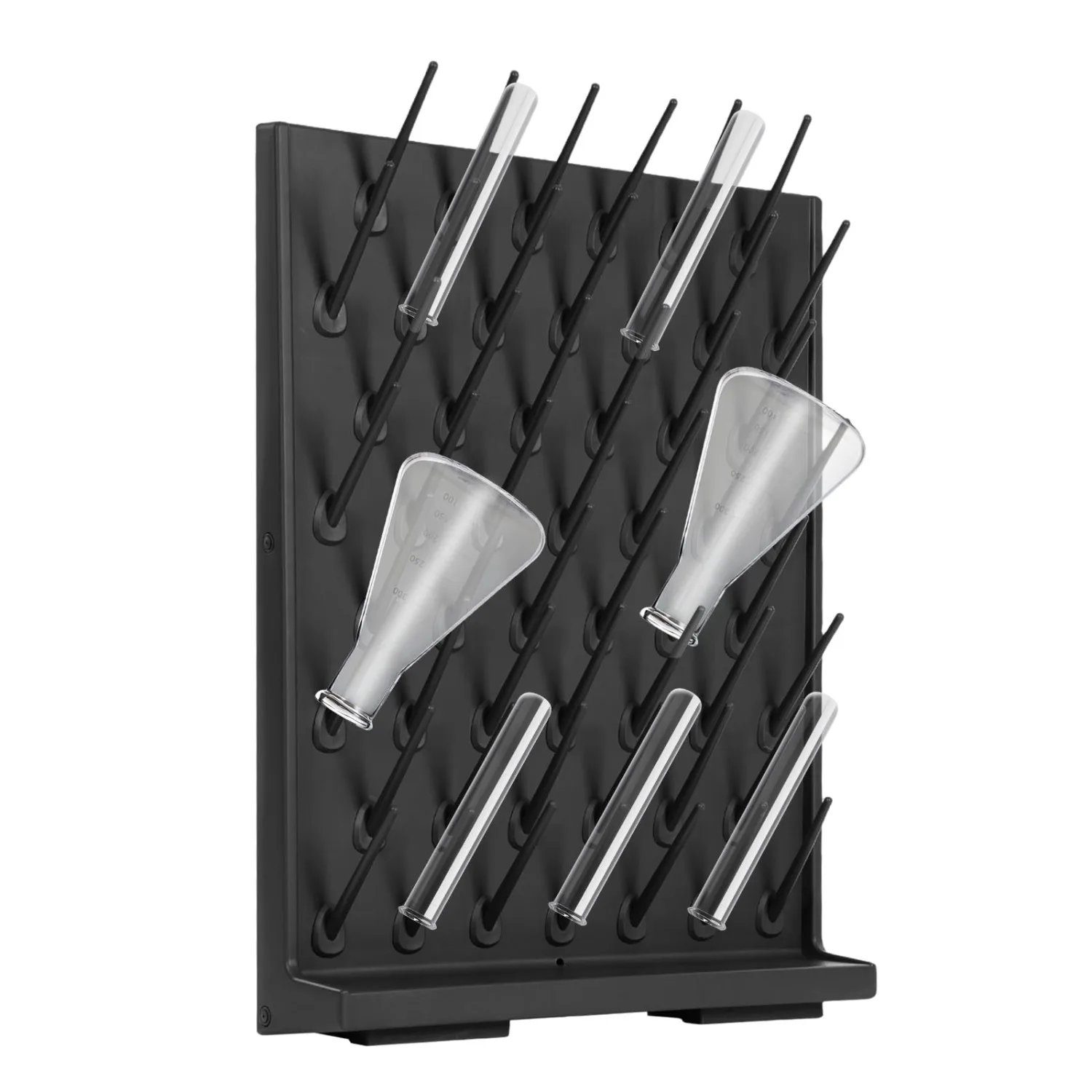 Lab Draining Rack with 52 Columns, PP Glassware Drying Draining Rack, 33.07lbs Capacity Lab Removable Glassware Drying