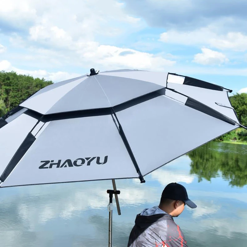 Outdoor sunshade Fishing umbrella For Summer Sun Protection Shading 2.0M Adjustable Large Hook parachute Beach camping Shelter