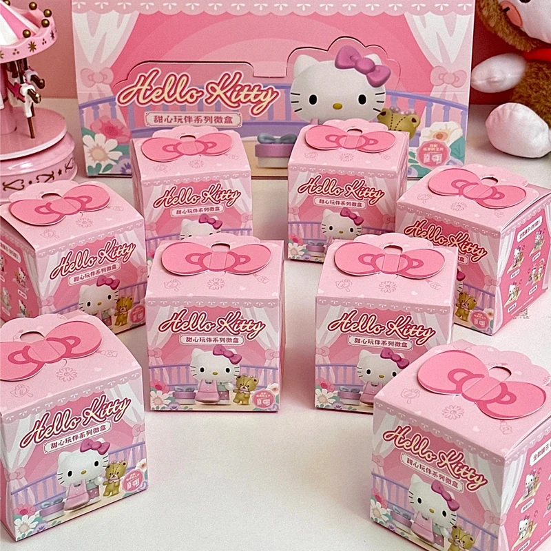 Autêntico hellokitty querida playmate série caixa cega micro caixa artesanal boneca decoração menina presente de aniversário