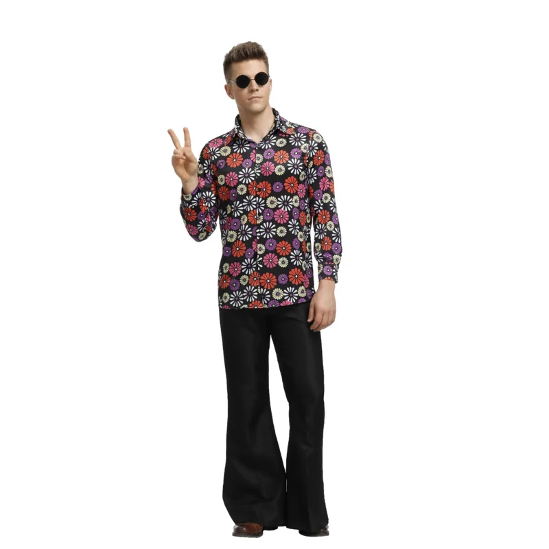 Purim Halloween Hippie Kostüme für Männer Vintage 1920er Jahre Disco Bühne Performance Tanz anzug Rock Frauen Hippies Cosplay Outfit