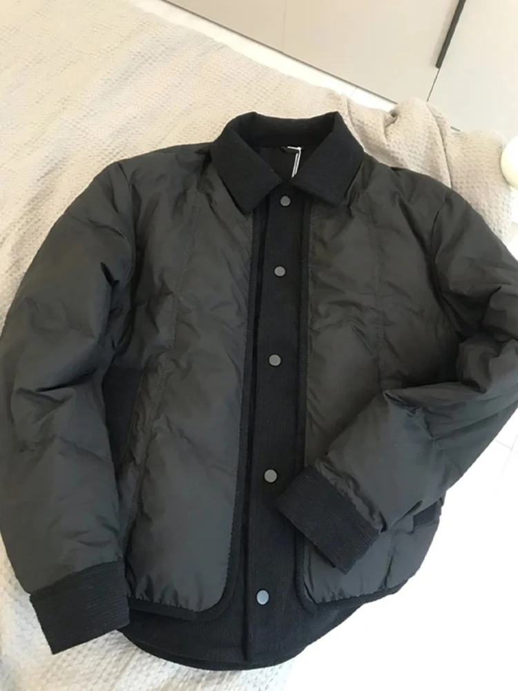 

Повседневное американское лоскутное хлопковое пальто Jaet, мужское осенне-зимнее теплое прямое длинное пальто с застежкой на одной пуговице