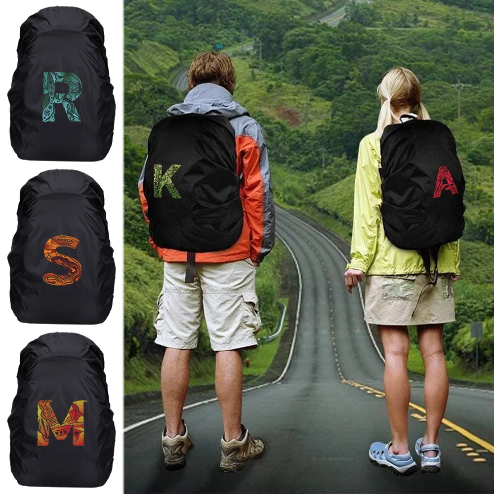 Backpack Rainproof Cover Cycling Rain Cover 20-70L Portable Ultralight Engrave Image Series Waterproof Travel Cover Camping