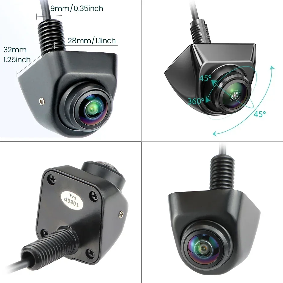 Stepless Adjustable View Angle AHD 1080p Car Camera Omnidirection 170° Fisheye Lens Night Vision Reverse Front Rear Side Camera