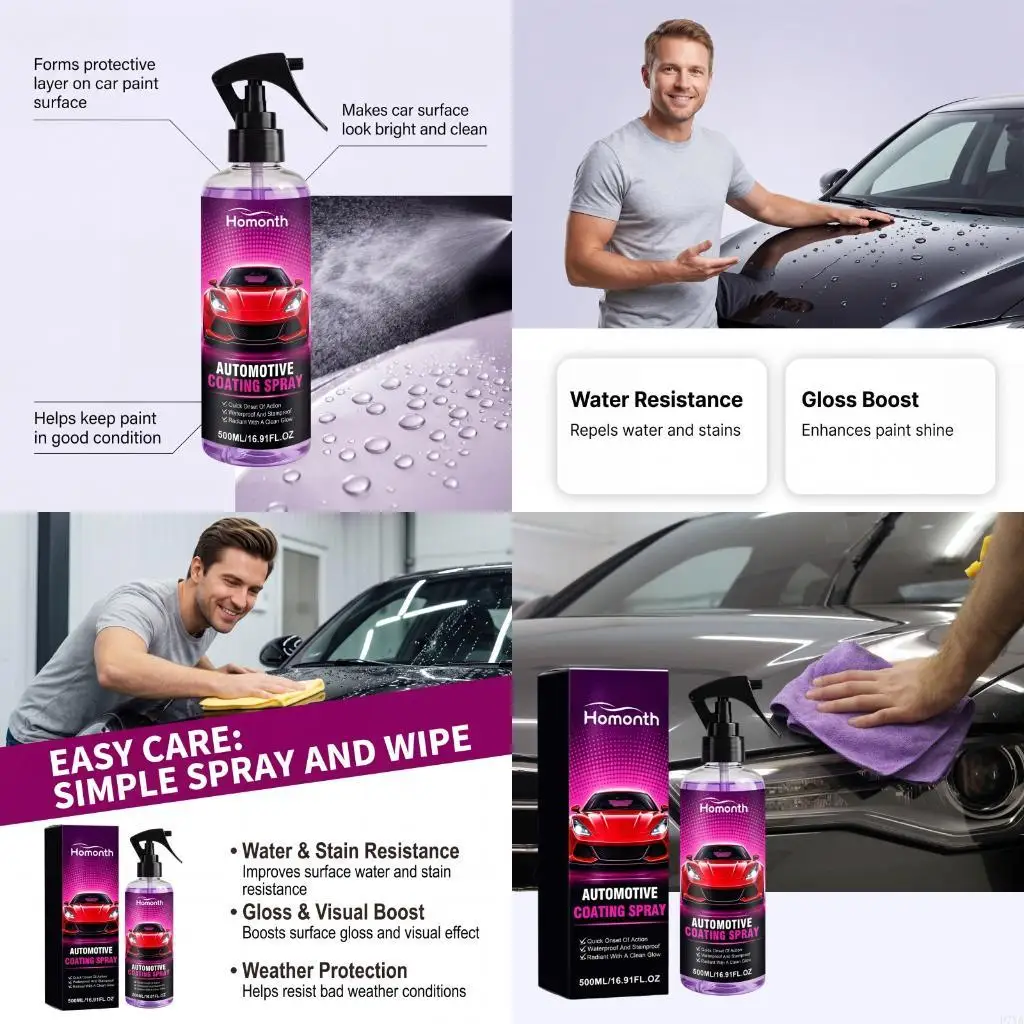 Ceramic Coating for Car Wax Sprayer Protect Paint Work with Highly Concentrated Hydrophobic Ceramic Detail Top Coating D7YA