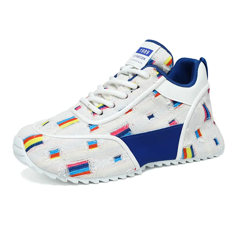 

2025 New Men's Canvas Shoes Light Sports Shoes for Men Mesh Breathable Vulcanized Shoes Fashion Lace-Up Man Sneakers Size 39-47