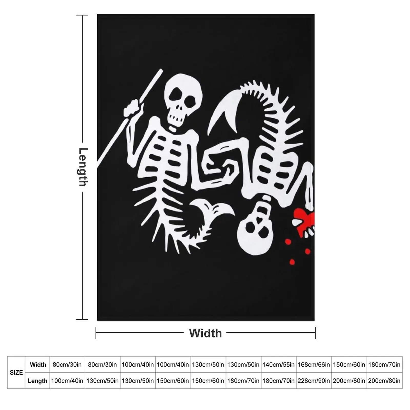 Our Flag Means Death [OFMD] s2 Skeleton Mermaids Logo Throw Blanket couch cozy soft plush fuzzy picnic outdoor blanket