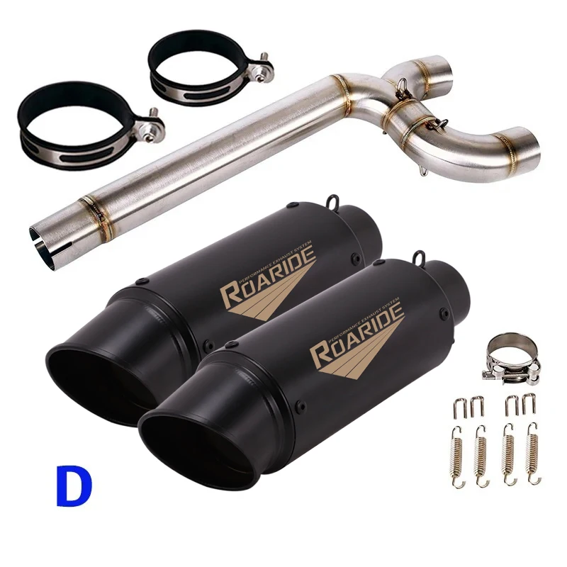 For Yamaha FZ6 FZ6N FZ6S Exhaust System Middle Link Pipe Escape Connecting Tube Slip On 51mm Muffler Tips Modified Motorcycle view 3
