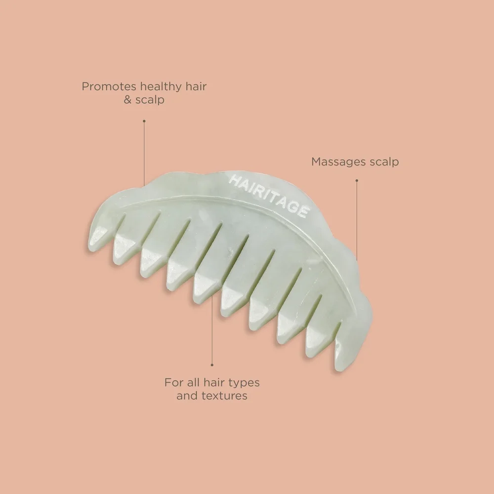 

Jade Comb Scalp Massager Good Vibes Hair Tool All Hair Types Detangling Relaxation Healthy Scalp Massage Portable 1PC