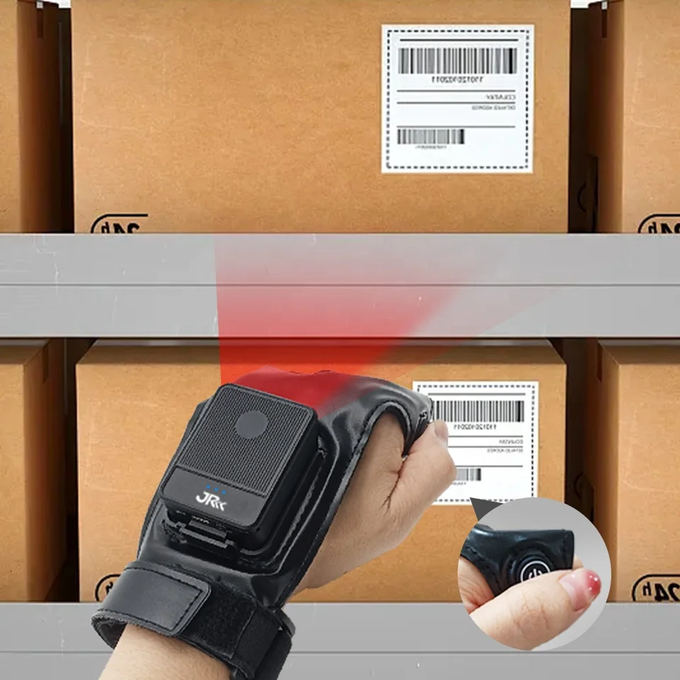 -2080W Warehouse Inventory Hands-Free QR Code Reader Wearable BT 2.4G USB CMOS Laser 2D Industrial Portable Scanner