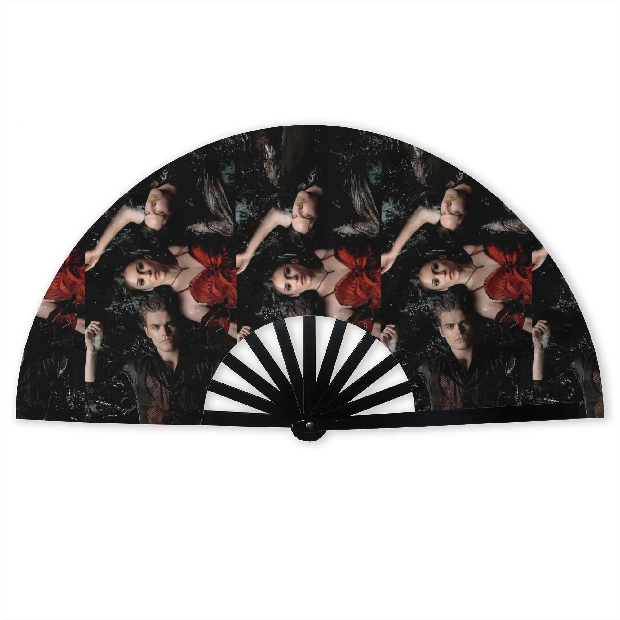 The Vampire Diaries Traditional Folding Fan Oriental Art  High-Quality Polyester Fans Gift Elegant Decorative Hand Fan