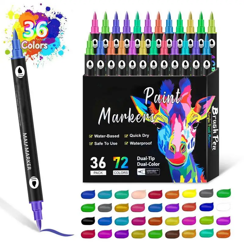 Marcadores de pintura de doble punta, marcadores para diario, marcadores de arte, bolígrafos para niños y adultos, marcadores para dibujar y dibujar para artistas