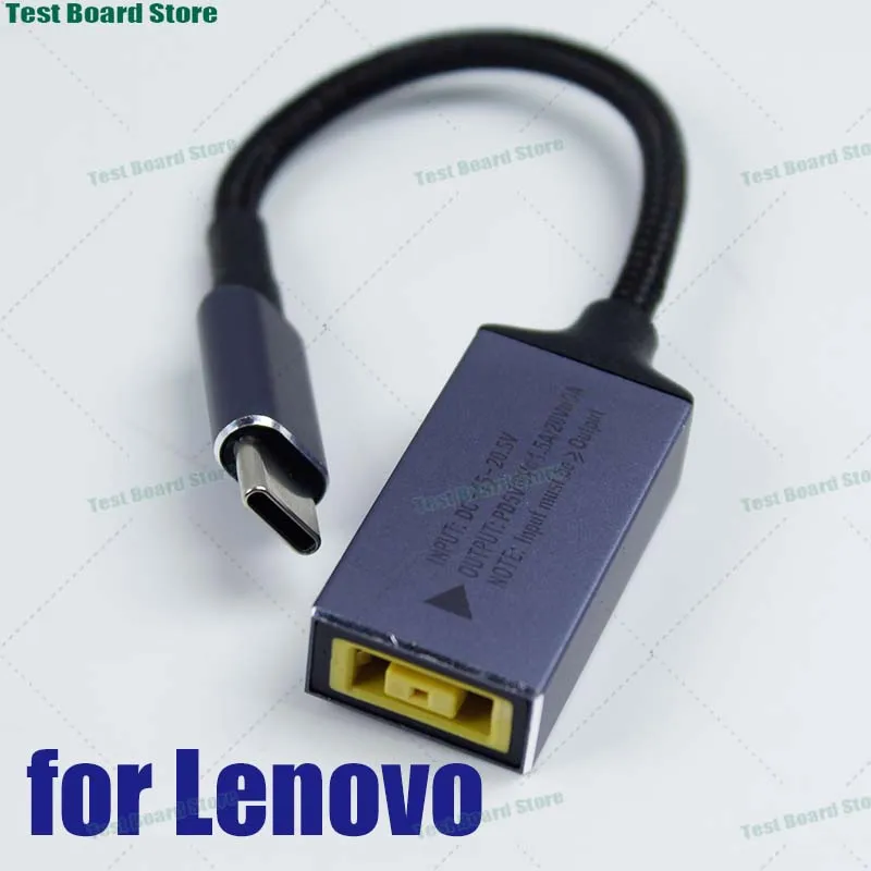 1Piece square plug female to Type-C PD100W fast charging cable converter for Lenovo ThinkPad Savior