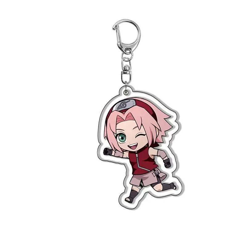 ناروتو ساسوكي كاكاشي أنيمي سلسلة مفاتيح مصنوعة من الأكريليك Akatsuki تأثيري اكسسوارات تخصيص هدية لمحبي بضائع المانجا اليابانية #2