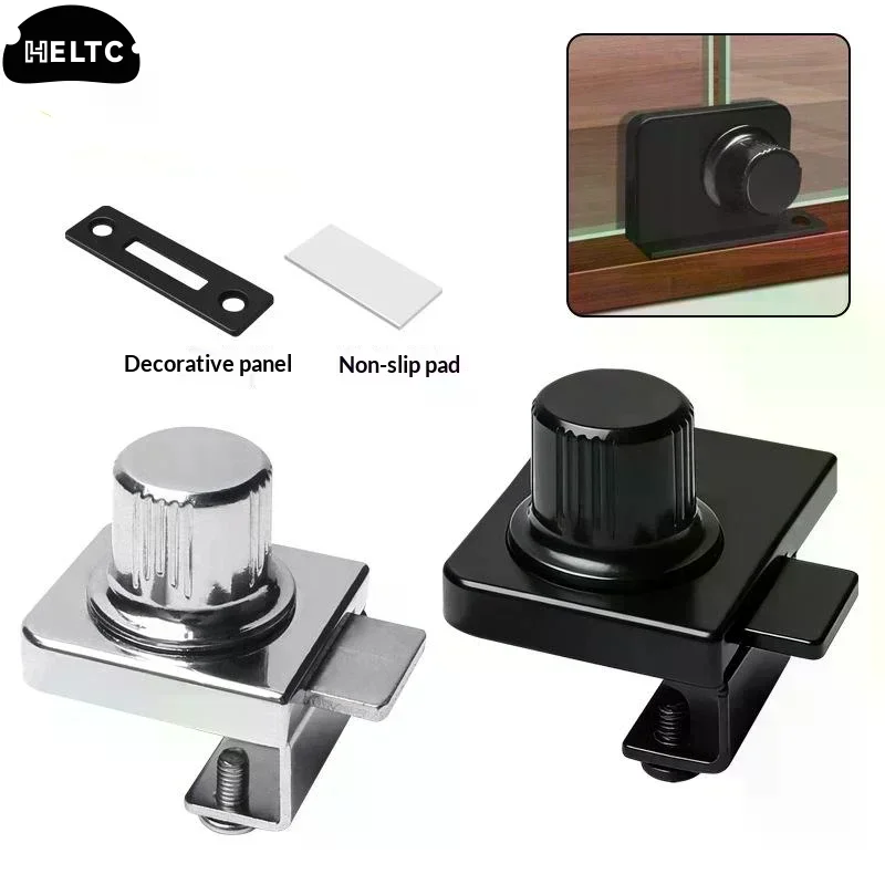 No Drill Glass Cabinet Lock With Anti Theft Design Easy Install Perfect For Home Display Cabinets Showcases