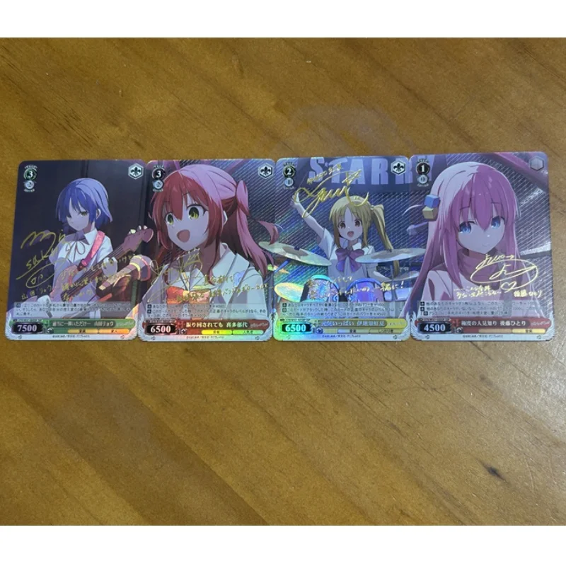 Tarjeta de Firma de estampado en caliente, juego de personajes de Anime, colección de bricolaje, regalo de juguete, Ws, Lonely Rock, Color Flash, 9 piezas por juego